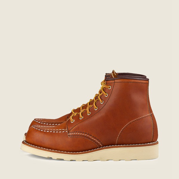 Heritage Støvler Dame - Red Wing 6-Inch Classic Moc - Short Legacy Læder - Brune - WJIZRE-735